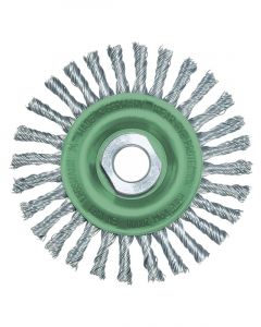Lessmann Knot Wheel Brush 125x6mm 40 Z Steel Wire ROH Straight 0.5mm