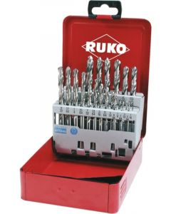 Ruko Twist Drill Set DIN 338 Type N HSS-G In Steel Case 21 Pc