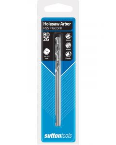 Sutton Tools Holesaw H112 6.35mm 1/4in Pilot Drill HSS 105mm Overall
