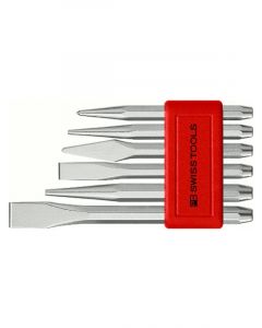 PB Swiss 6pc Flat & Cross-Cut Chisel Centre Punch Drift Punches