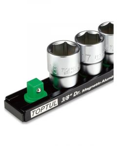 Toptul 1/2in Dr. x 260mm Magnetic Aluminium Socket Rail 10pc Set
