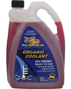 Gulf Western Long Life Coolant Organic Premix Red 5L