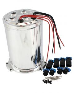 Aeroflow Triple EFI Fuel Pump Round Surge Tank Polished 5 Liter