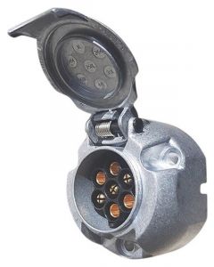 Erich Jaeger Trailer Socket 7P Large Round Metal Body With Internal