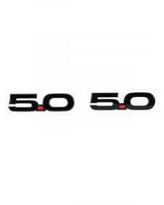 Ford Performance Emblem 5.0 Black / Red Ford Mustang 2015-23 Pair