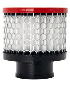 OTR Breather Clamp-On Round 1.5 in OD Tube Reusable Aluminum Red