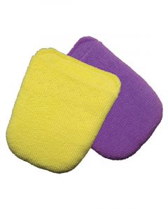 Wizard Applicator Pad Polish Applicator Microfiber Purple Yellow Pair