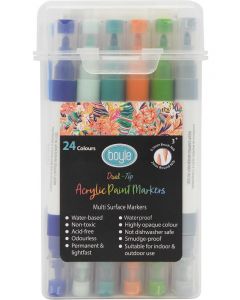 Boyle Acrylic Marker Dual Tip With Storage Case 24Pk
