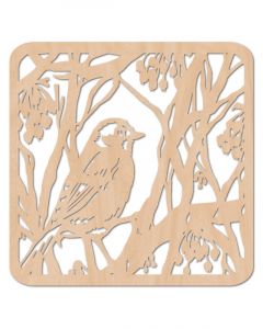 Boyle Wooden Coaster Large Bird 10x10x0.3cm