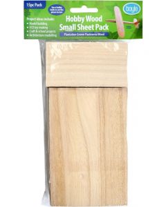 Boyle Hobby Wood Small Sheet Pack 15pcs