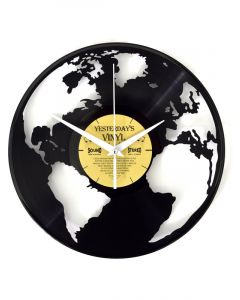 Boyle Yesterday's Vinyl Wall Clock World Globe 30cm