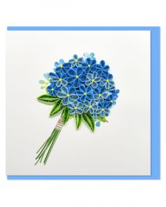 Boyle Quilled Greeting Card Blue Hydrangea Bunch 15x15cm