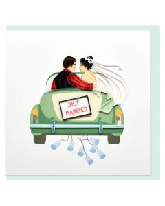 Boyle Quilled Greeting Card Just Married 15x15cm