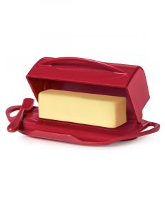 Butterie Flip-Top Butter Dish with Matching Spreader Red 23x14x8cm