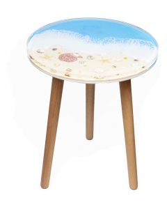 Leni Resin Side Table Shell Beach 40x40x52cm