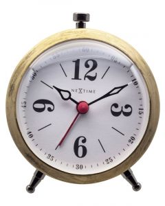 NeXtime Harvey Alarm Clock with Luminous Hands 9x10.8x5cm Gold