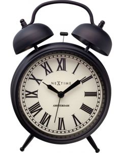 NeXtime Amsterdam Metal Alarm Clock 15x21x7cm Black