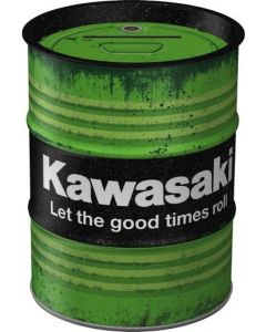 Nostalgic-Art Money Box Oil Barrel Kawasaki Let The 9.3x9.3x11.5cm