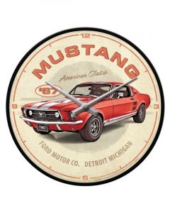 Nostalgic-Art Wall Clock Ford Mustang GT 1967 Red 30cm