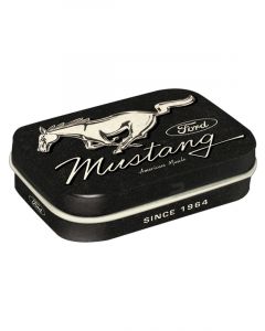 Nostalgic-Art Mint Box Ford Mustang Horse Logo Black 4x6x2cm