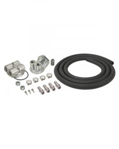 Derale Single Mount Universal Oil Filter Relocation Kit 1/2" NPT Port