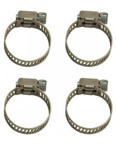 Derale Stainless Steel Worm Gear 5/16" Band 4 Piece Hose Clamp Set