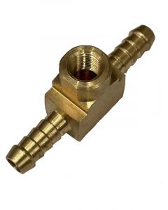 TFI Racing Brass Fuel Pressure Gauge Fitting 7.9mm Hose to 8.4mm NPT