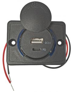 Hulk 4X4 Pkt 1 Dual Flush Mount Outlet Quick Charge Usb & Usb-C Black