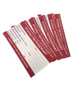 Jayair R1234Yf Underbonnet Service Sticker 25 Pkt (Red/White)