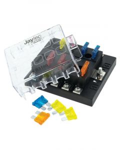 Jaylec 10 Way Std Fuse/Distribution Box Ats Blade Fuses Included