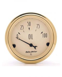 Auto Meter 2-1/16" Oil Pressure, 0-100 PSI, Air-Core, Golden Oldies