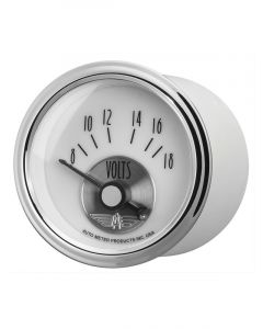 Auto Meter 2-1/16" Voltmeter, 8-18V, Air-Core, Prestige Pearl