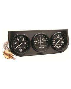 Auto Meter Gauge Console 2-1/16" 100 PSI/280°F/60A Blk Dial & BZL Autogage