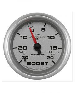 Auto Meter 2-5/8" Boost/Vacuum, 30 In HG/20 PSI, Mechanical, Ultra-Lite II