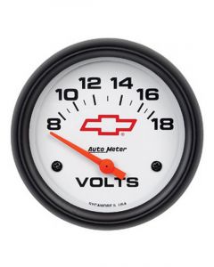 Auto Meter 2-5/8" Voltmeter, 8-18V, Air-Core, Bowtie, GM White
