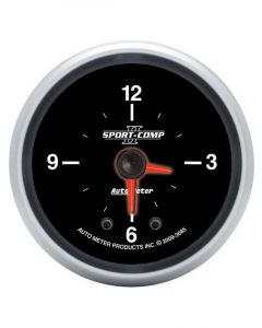 Auto Meter 2-1/16" Clock, 12 Hour Digital Stepper Motor Sport-Comp II