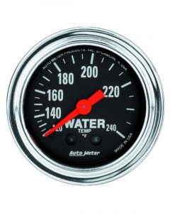 Auto Meter 2-1/16" Water Temp, 120-240 °F, Mechanical, Traditional Chrome