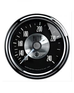 Auto Meter 2-1/16" Water Temp, 120-240 °F, Mech, Prestige Black Diamond