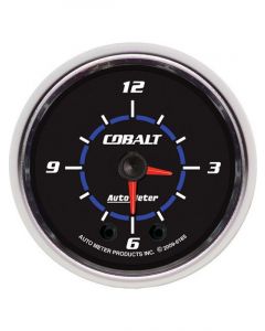 Auto Meter 2-1/16" Clock, 12 Hour, Quartz Incandescent Cobalt Series