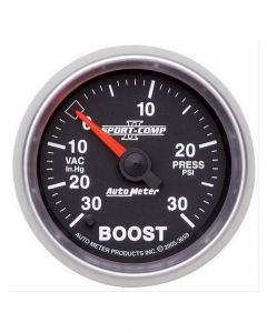 Auto Meter 2-1/16" Boost/Vacuum 30 In HG/30 PSI Step Motor Sport-CompII