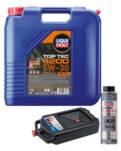 LIQUI MOLY Top Tec 4200 5W-30 20L Silver Service Kit + 8L Drip Tray