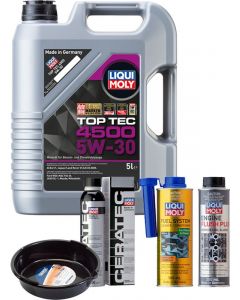 LIQUI MOLY Top Tec 4500 5W-30 5L Platinum Service Kit + 6L Drip Tray