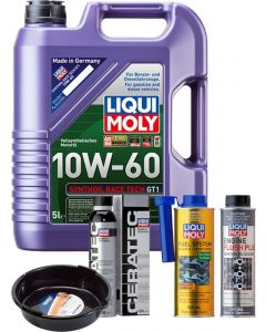LIQUI MOLY Synthoil Race Tech GT1 10W-60 5L Platinum Service Kit + 6L Drip Tray