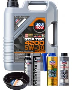 LIQUI MOLY Top Tec 4200 5W-30 5L Platinum Service Kit + 6L Drip Tray