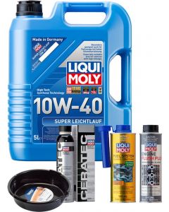 LIQUI MOLY Super Leichtlauf 10W-40 5L Platinum Service Kit + 6L Drip Tray