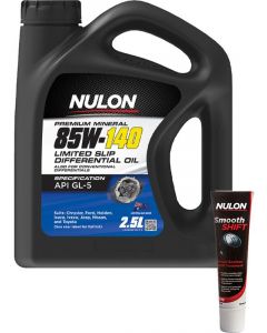 Nulon 85W-140 Limited Slip Differential Oil 2.5L + Gearbox Diff Treatment 125ml