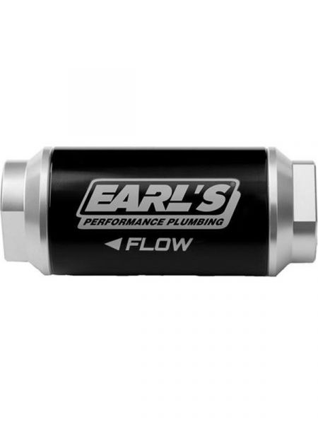 Universal 3/8" Inline Fuel Filter - 40 Micron Paper Element, Chrome Steel, Lifetime Warranty