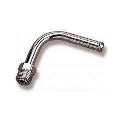 Holley Fuel Line Chrome Steel 2010/2300 90 Degree 3/8" Hose Barb Inlet