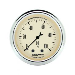 Auto Meter 2-1/16" Oil Pressure, 0-100 PSI, Mechanical, Antique Beige