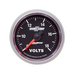 Auto Meter 2-1/16" Voltmeter, 8-18V, Digital Steper Motor, Sport-Comp II